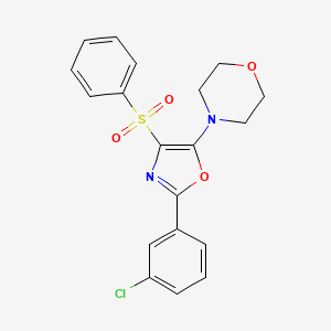 molecular formula C19H17ClN2O4S B4061033 4-[2-(3-chlorophenyl)-4-(phenylsulfonyl)-1,3-oxazol-5-yl]morpholine 