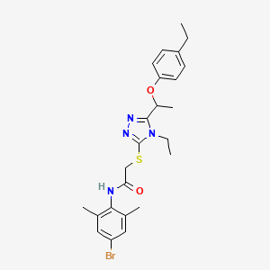 N-(4-bromo-2,6-dimethylphenyl)-2-({4-ethyl-5-[1-(4-ethylphenoxy)ethyl]-4H-1,2,4-triazol-3-yl}thio)acetamide