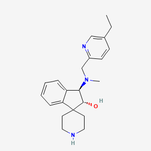 rel-(2R,3R)-3-[[(5-ethyl-2-pyridinyl)methyl](methyl)amino]-2,3-dihydrospiro[indene-1,4'-piperidin]-2-ol bis(trifluoroacetate) (salt)