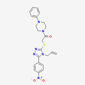molecular formula C23H24N6O3S B4061072 1-({[4-allyl-5-(4-nitrophenyl)-4H-1,2,4-triazol-3-yl]thio}acetyl)-4-phenylpiperazine 