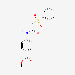 molecular formula C16H15NO5S B4061080 methyl 4-{[(phenylsulfonyl)acetyl]amino}benzoate 