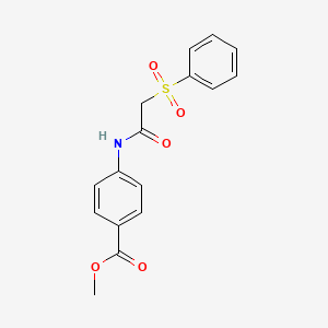 molecular formula C16H15NO5S B4061080 4-{[(苯磺酰基)乙酰]氨基}苯甲酸甲酯 