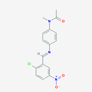 molecular formula C16H14ClN3O3 B406109 N-[4-({2-chloro-5-nitrobenzylidene}amino)phenyl]-N-methylacetamide 