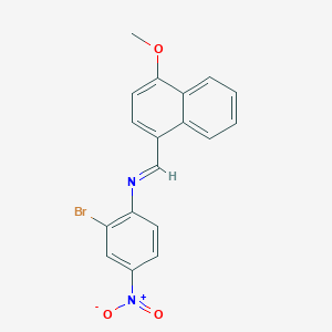 molecular formula C18H13BrN2O3 B406110 2-bromo-N-[(4-methoxy-1-naphthyl)methylene]-4-nitroaniline 