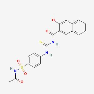 molecular formula C21H19N3O5S2 B4061118 N-[({4-[(acetylamino)sulfonyl]phenyl}amino)carbonothioyl]-3-methoxy-2-naphthamide 