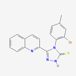4-(2-bromo-4-methylphenyl)-5-(2-quinolinyl)-4H-1,2,4-triazole-3-thiol