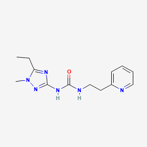 molecular formula C13H18N6O B4061123 N-(5-ethyl-1-methyl-1H-1,2,4-triazol-3-yl)-N'-[2-(2-pyridinyl)ethyl]urea bis(trifluoroacetate) 