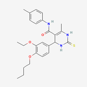 6-(4-butoxy-3-ethoxyphenyl)-2-mercapto-4-methyl-N-(4-methylphenyl)-1,6-dihydro-5-pyrimidinecarboxamide