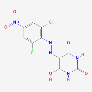 molecular formula C10H5Cl2N5O5 B406115 5-[(2,6-Dichloro-4-nitro-phenyl)-hydrazono]-pyrimidine-2,4,6-trione 