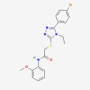 molecular formula C19H19BrN4O2S B4061172 2-{[5-(4-bromophenyl)-4-ethyl-4H-1,2,4-triazol-3-yl]thio}-N-(2-methoxyphenyl)acetamide 