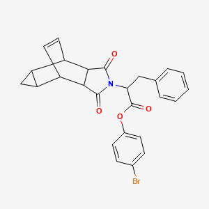 4-bromophenyl 2-(3,5-dioxo-4-azatetracyclo[5.3.2.0~2,6~.0~8,10~]dodec-11-en-4-yl)-3-phenylpropanoate