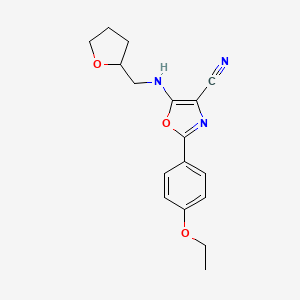 2-(4-ethoxyphenyl)-5-[(tetrahydro-2-furanylmethyl)amino]-1,3-oxazole-4-carbonitrile