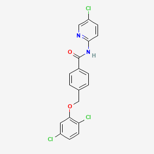 molecular formula C19H13Cl3N2O2 B4061192 N-(5-chloro-2-pyridinyl)-4-[(2,5-dichlorophenoxy)methyl]benzamide 