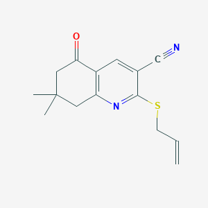 molecular formula C15H16N2OS B4061194 2-(allylthio)-7,7-dimethyl-5-oxo-5,6,7,8-tetrahydro-3-quinolinecarbonitrile 