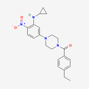 molecular formula C22H26N4O3 B4061210 N-cyclopropyl-5-[4-(4-ethylbenzoyl)-1-piperazinyl]-2-nitroaniline 