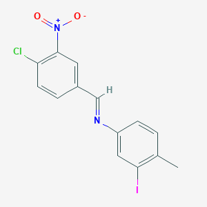 molecular formula C14H10ClIN2O2 B406122 N-(4-chloro-3-nitrobenzylidene)-3-iodo-4-methylaniline 