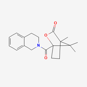 molecular formula C19H23NO3 B4061231 1-(3,4-dihydro-2(1H)-isoquinolinylcarbonyl)-4,7,7-trimethyl-2-oxabicyclo[2.2.1]heptan-3-one 