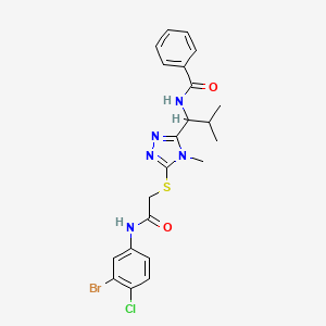 molecular formula C22H23BrClN5O2S B4061235 N-{1-[5-({2-[(3-bromo-4-chlorophenyl)amino]-2-oxoethyl}thio)-4-methyl-4H-1,2,4-triazol-3-yl]-2-methylpropyl}benzamide 