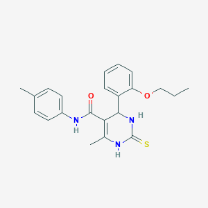 molecular formula C22H25N3O2S B4061236 2-mercapto-4-methyl-N-(4-methylphenyl)-6-(2-propoxyphenyl)-1,6-dihydro-5-pyrimidinecarboxamide 