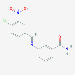 molecular formula C14H10ClN3O3 B406124 3-({4-Chloro-3-nitrobenzylidene}amino)benzamide 