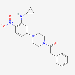 N-cyclopropyl-2-nitro-5-[4-(phenylacetyl)-1-piperazinyl]aniline