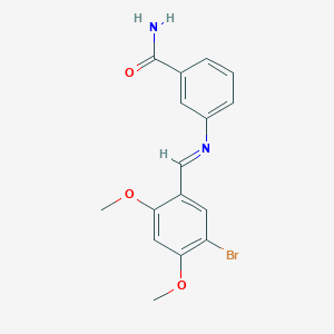 3-[(5-Bromo-2,4-dimethoxybenzylidene)amino]benzamide