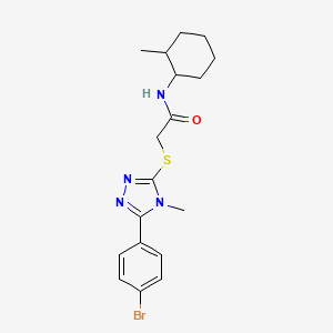 molecular formula C18H23BrN4OS B4061252 2-{[5-(4-bromophenyl)-4-methyl-4H-1,2,4-triazol-3-yl]thio}-N-(2-methylcyclohexyl)acetamide 