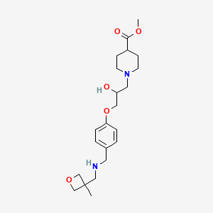 molecular formula C22H34N2O5 B4061262 methyl 1-{2-hydroxy-3-[4-({[(3-methyl-3-oxetanyl)methyl]amino}methyl)phenoxy]propyl}-4-piperidinecarboxylate 