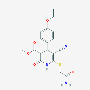 methyl 6-[(2-amino-2-oxoethyl)thio]-5-cyano-4-(4-ethoxyphenyl)-2-oxo-1,2,3,4-tetrahydro-3-pyridinecarboxylate