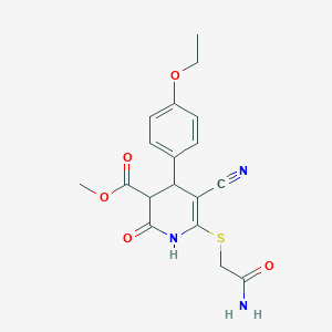 molecular formula C18H19N3O5S B4061269 methyl 6-[(2-amino-2-oxoethyl)thio]-5-cyano-4-(4-ethoxyphenyl)-2-oxo-1,2,3,4-tetrahydro-3-pyridinecarboxylate 