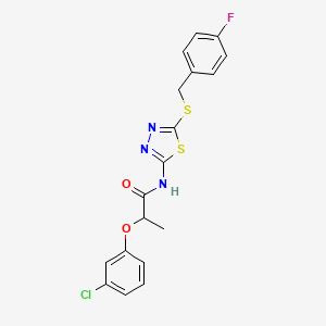 2-(3-chlorophenoxy)-N-{5-[(4-fluorobenzyl)thio]-1,3,4-thiadiazol-2-yl}propanamide