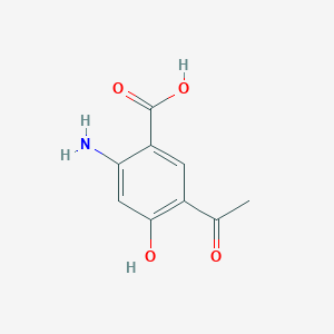 molecular formula C9H9NO4 B040613 5-Acetyl-2-amino-4-hydroxybenzoic acid CAS No. 115651-29-1