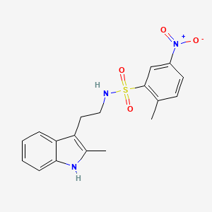 molecular formula C18H19N3O4S B4061311 2-methyl-N-[2-(2-methyl-1H-indol-3-yl)ethyl]-5-nitrobenzenesulfonamide 