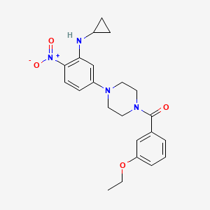 molecular formula C22H26N4O4 B4061325 N-cyclopropyl-5-[4-(3-ethoxybenzoyl)-1-piperazinyl]-2-nitroaniline 