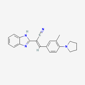 molecular formula C21H20N4 B4061331 2-(1H-benzimidazol-2-yl)-3-[3-methyl-4-(1-pyrrolidinyl)phenyl]acrylonitrile 