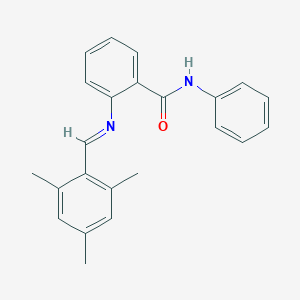 molecular formula C23H22N2O B406136 2-[(mesitylmethylene)amino]-N-phenylbenzamide 