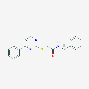 2-[(4-methyl-6-phenyl-2-pyrimidinyl)thio]-N-(1-phenylethyl)acetamide