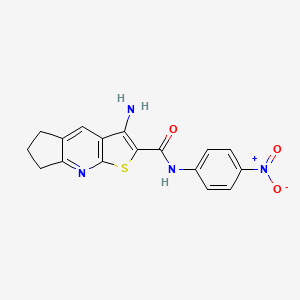 3-amino-N-(4-nitrophenyl)-6,7-dihydro-5H-cyclopenta[b]thieno[3,2-e]pyridine-2-carboxamide