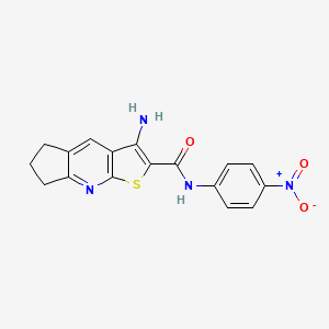 molecular formula C17H14N4O3S B4061412 3-amino-N-(4-nitrophenyl)-6,7-dihydro-5H-cyclopenta[b]thieno[3,2-e]pyridine-2-carboxamide 