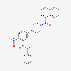 molecular formula C29H28N4O3 B4061415 5-[4-(1-naphthoyl)-1-piperazinyl]-2-nitro-N-(1-phenylethyl)aniline 