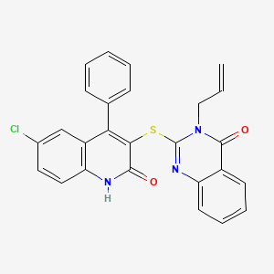 3-allyl-2-[(6-chloro-2-oxo-4-phenyl-1,2-dihydro-3-quinolinyl)thio]-4(3H)-quinazolinone