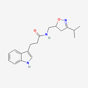 molecular formula C18H23N3O2 B4061464 3-(1H-indol-3-yl)-N-[(3-isopropyl-4,5-dihydroisoxazol-5-yl)methyl]propanamide 