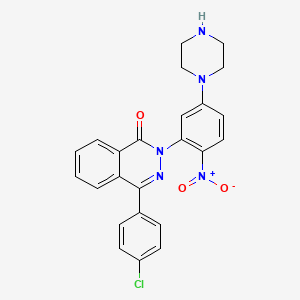 molecular formula C24H20ClN5O3 B4061501 4-(4-氯苯基)-2-[2-硝基-5-(1-哌嗪基)苯基]-1(2H)-酞嗪酮 