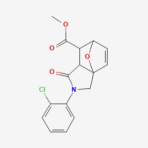 molecular formula C16H14ClNO4 B4061515 methyl 3-(2-chlorophenyl)-4-oxo-10-oxa-3-azatricyclo[5.2.1.0~1,5~]dec-8-ene-6-carboxylate 