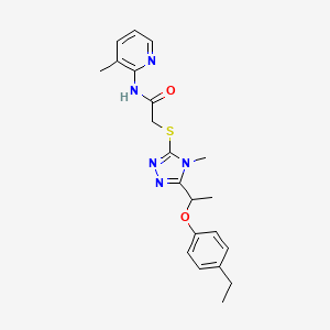 molecular formula C21H25N5O2S B4061517 2-({5-[1-(4-ethylphenoxy)ethyl]-4-methyl-4H-1,2,4-triazol-3-yl}thio)-N-(3-methyl-2-pyridinyl)acetamide 