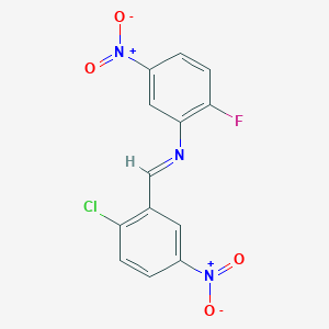 molecular formula C13H7ClFN3O4 B406152 N-(2-chloro-5-nitrobenzylidene)-2-fluoro-5-nitroaniline 