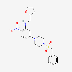 5-[4-(benzylsulfonyl)-1-piperazinyl]-2-nitro-N-(tetrahydro-2-furanylmethyl)aniline