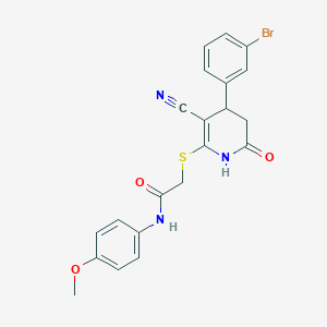 molecular formula C21H18BrN3O3S B4061536 2-{[4-(3-bromophenyl)-3-cyano-6-oxo-1,4,5,6-tetrahydro-2-pyridinyl]thio}-N-(4-methoxyphenyl)acetamide 