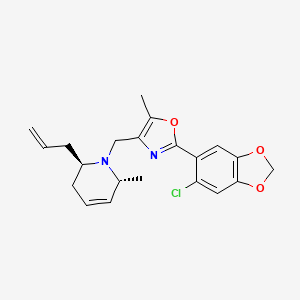 molecular formula C21H23ClN2O3 B4061539 (2R*,6R*)-2-allyl-1-{[2-(6-chloro-1,3-benzodioxol-5-yl)-5-methyl-1,3-oxazol-4-yl]methyl}-6-methyl-1,2,3,6-tetrahydropyridine 