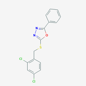 molecular formula C15H10Cl2N2OS B406154 2-[(2,4-Dichlorobenzyl)sulfanyl]-5-phenyl-1,3,4-oxadiazole 